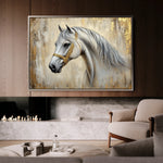 Horses 086 Canvas Art 18" x 24" / 45 x 60 cm / Black