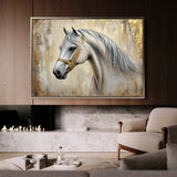 Horses 086 Canvas Art 18" x 24" / 45 x 60 cm / Black