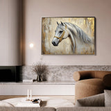 Horses 086 Canvas Art 18" x 24" / 45 x 60 cm / Black