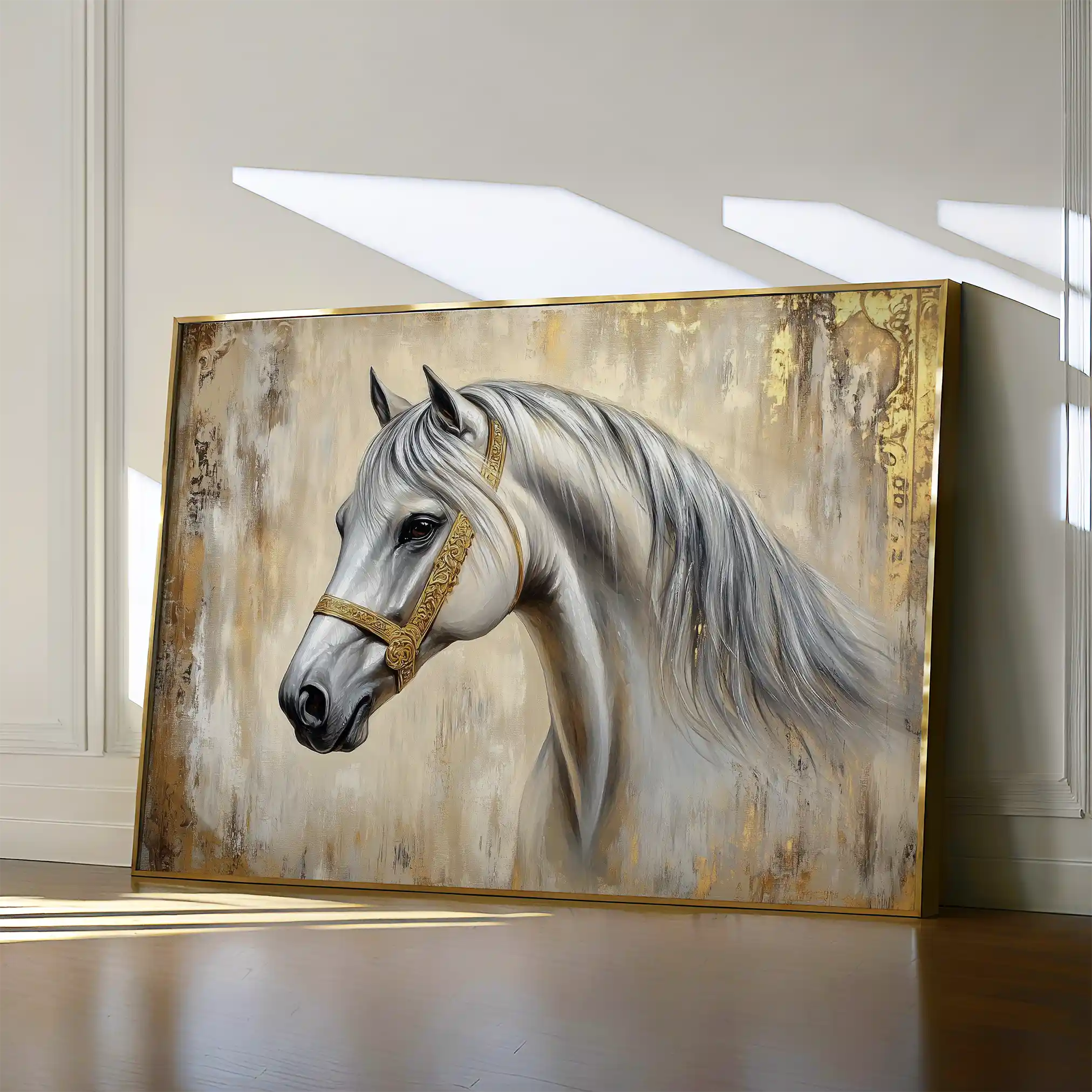 Horses 086 Canvas Art 60 x 40 cm / Black