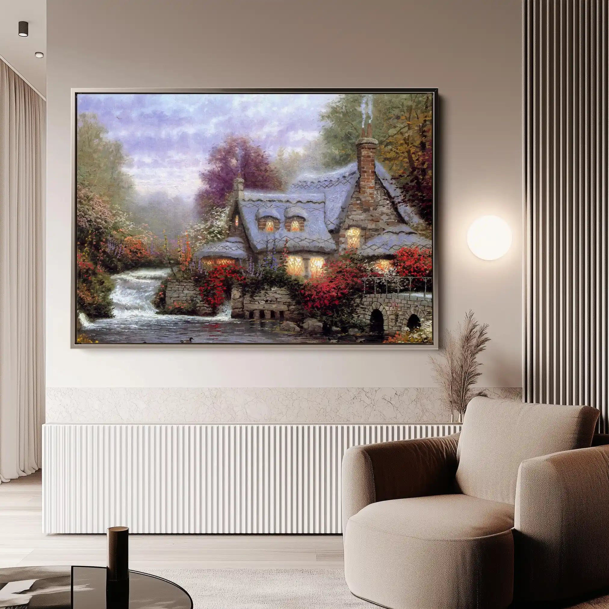 Landscape 086 Canvas Art 60 x 40 cm / Black