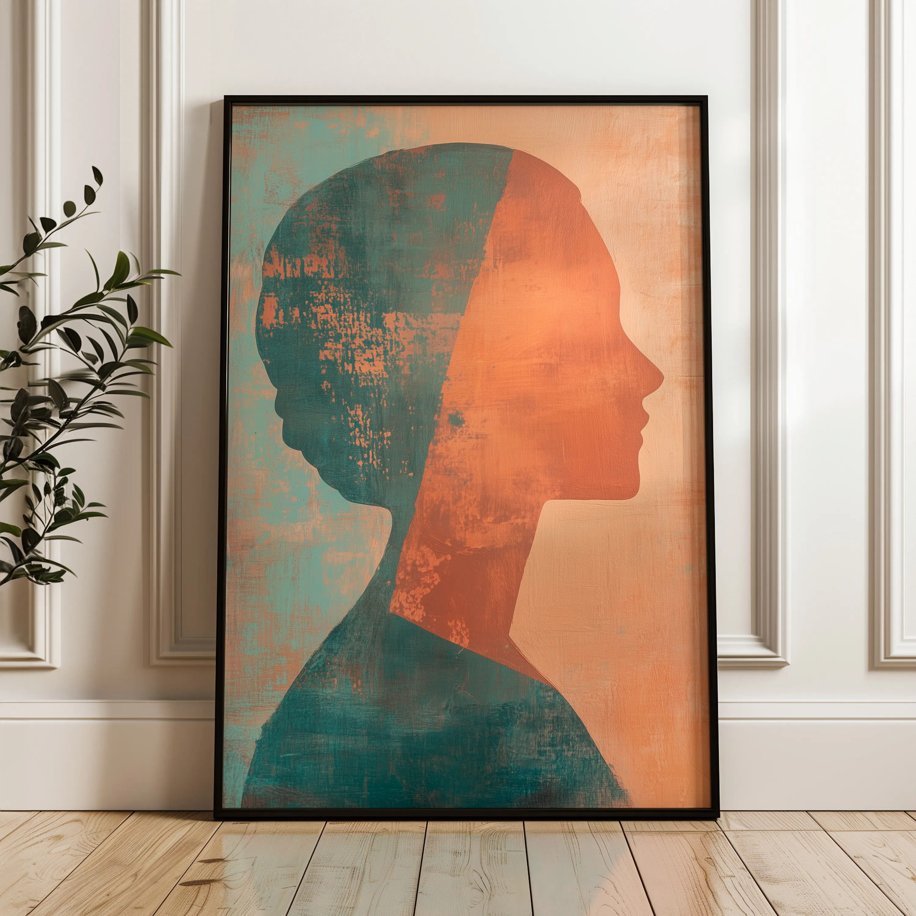 Portrait 086 Canvas Art 18" x 24" / 45 x 60 cm / Black