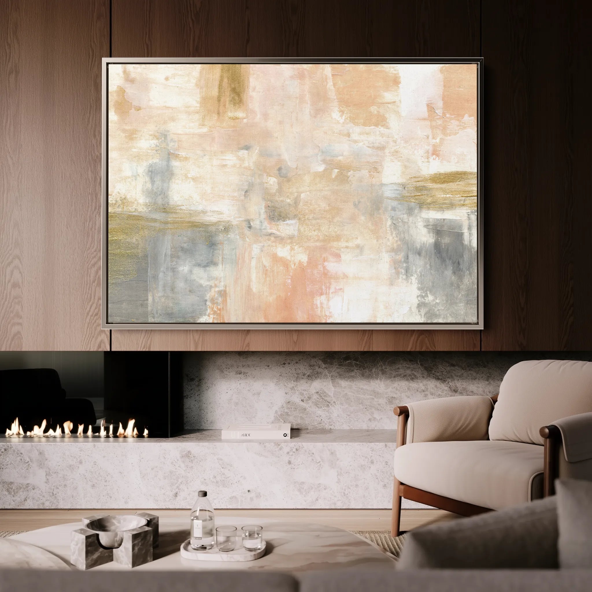 Abstract 087 Canvas Art 18" x 24" / 45 x 60 cm / Black