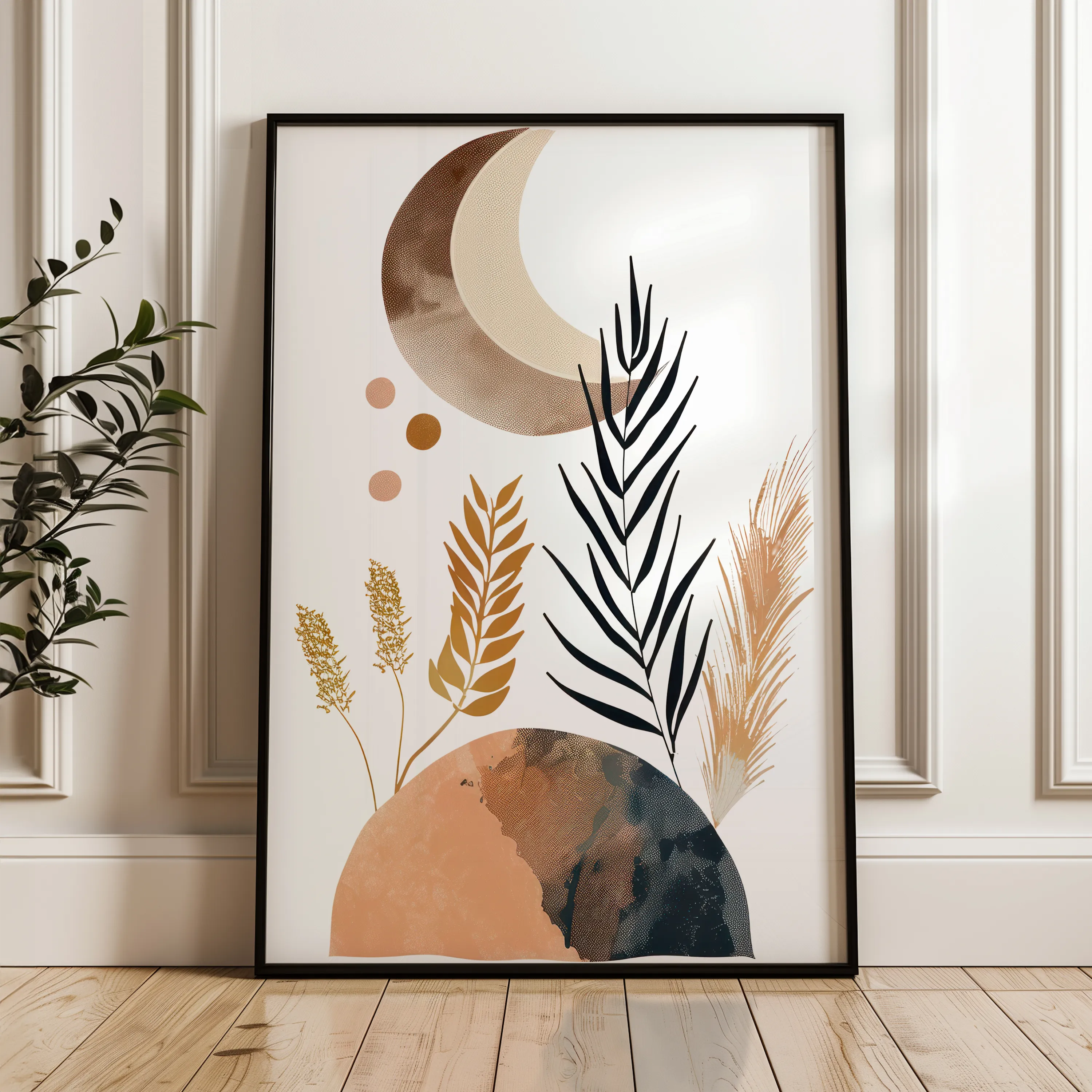 Boho 087 Canvas Art 18" x 24" / 45 x 60 cm / Black