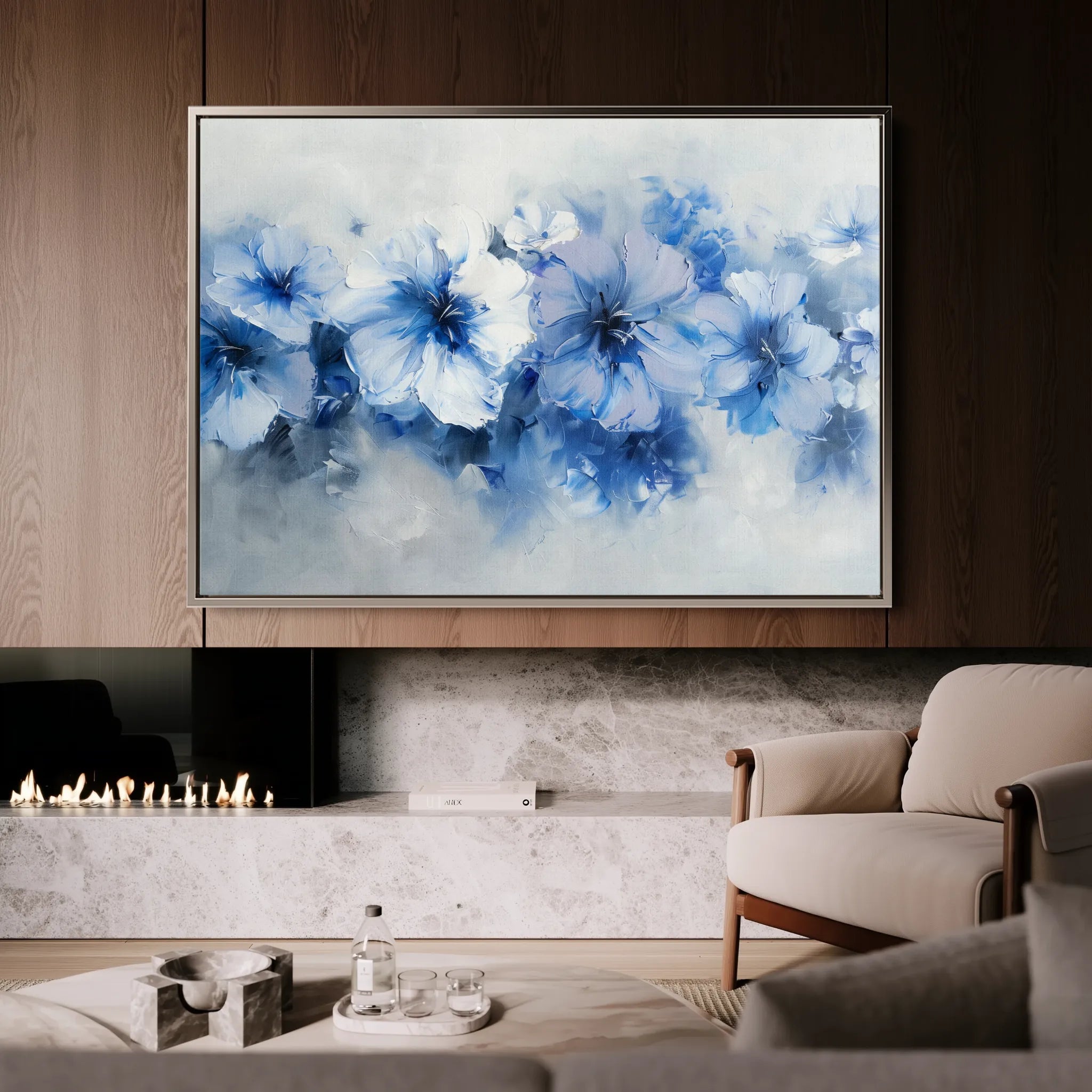 Floral 087 Canvas Art 18" x 24" / 45 x 60 cm / Black