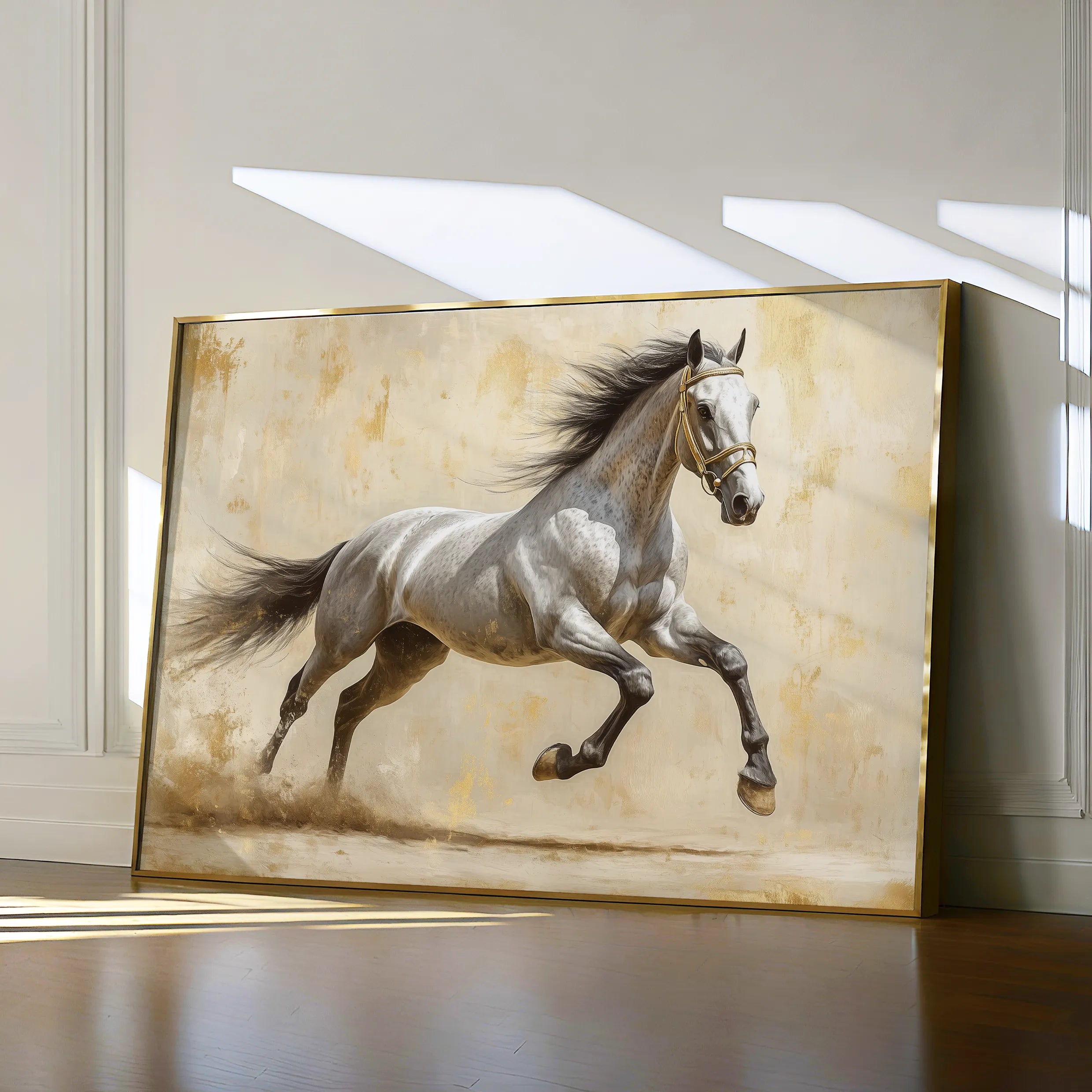 Horses 087 Canvas Art 18" x 24" / 45 x 60 cm / Black