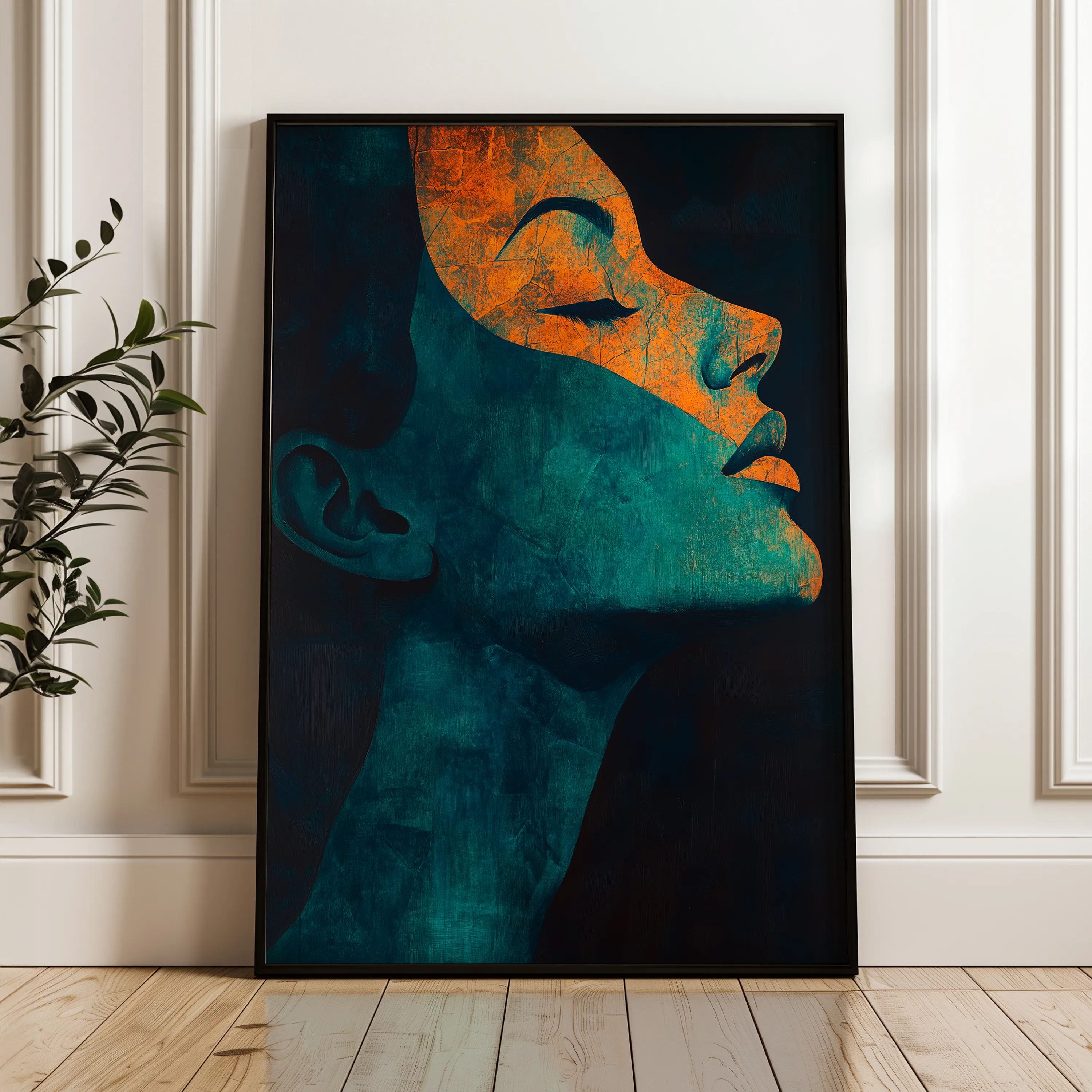 Portrait 087 Canvas Art 18" x 24" / 45 x 60 cm / Black