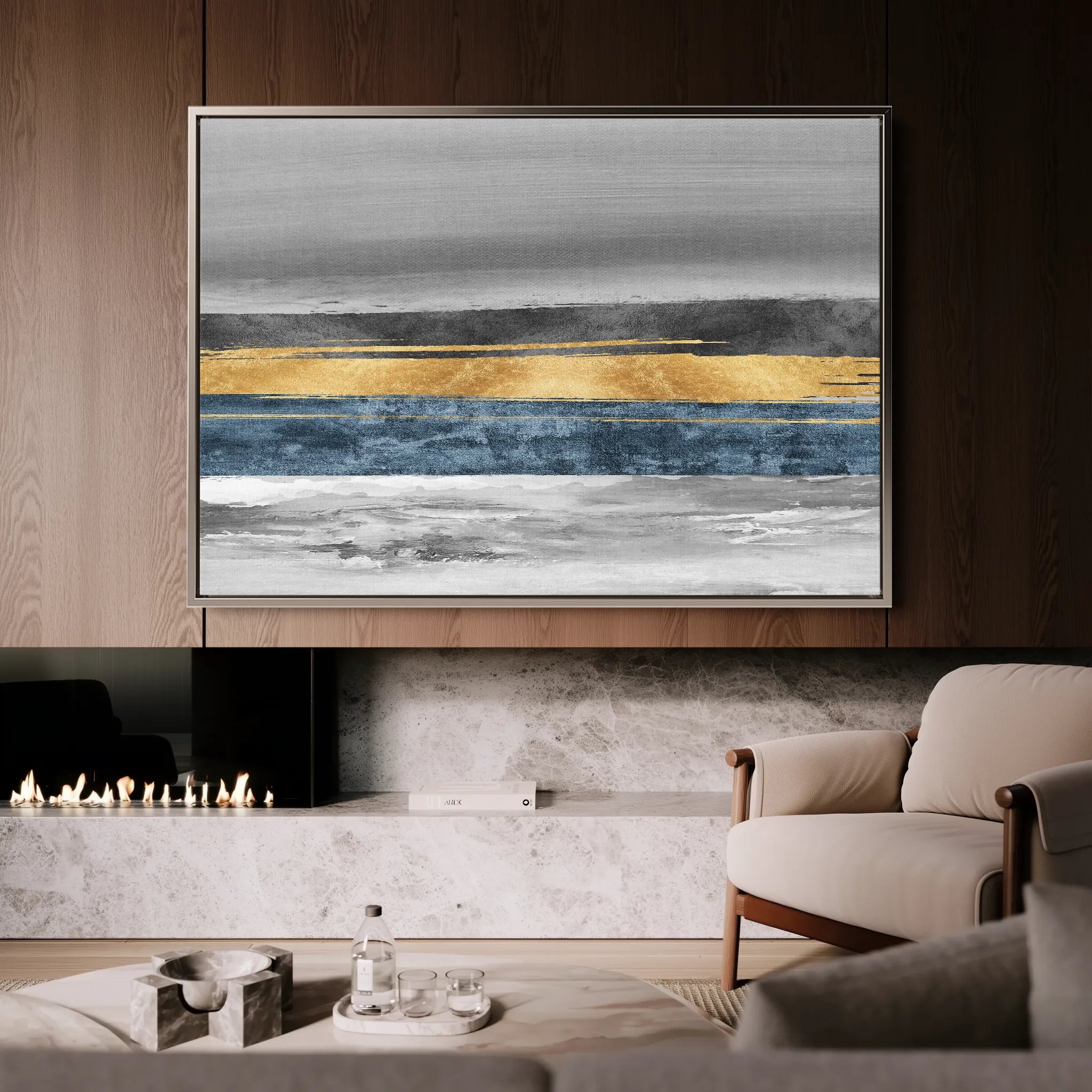 Abstract 088 Canvas Art 18" x 24" / 45 x 60 cm / Black