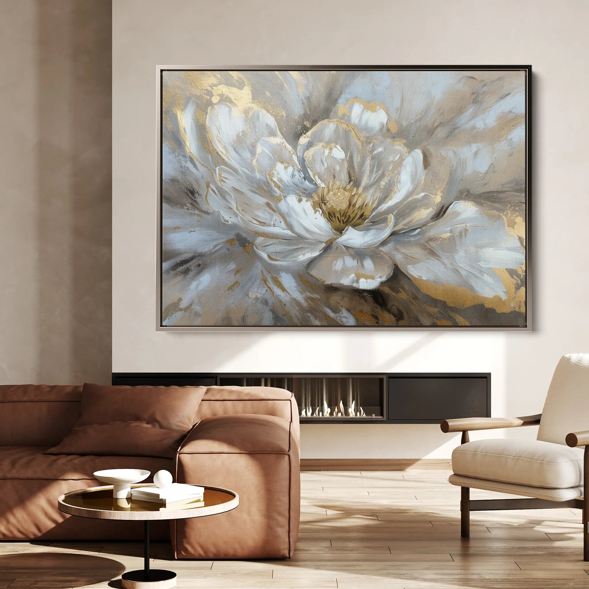 Floral 088 Canvas Art 18" x 24" / 45 x 60 cm / Black