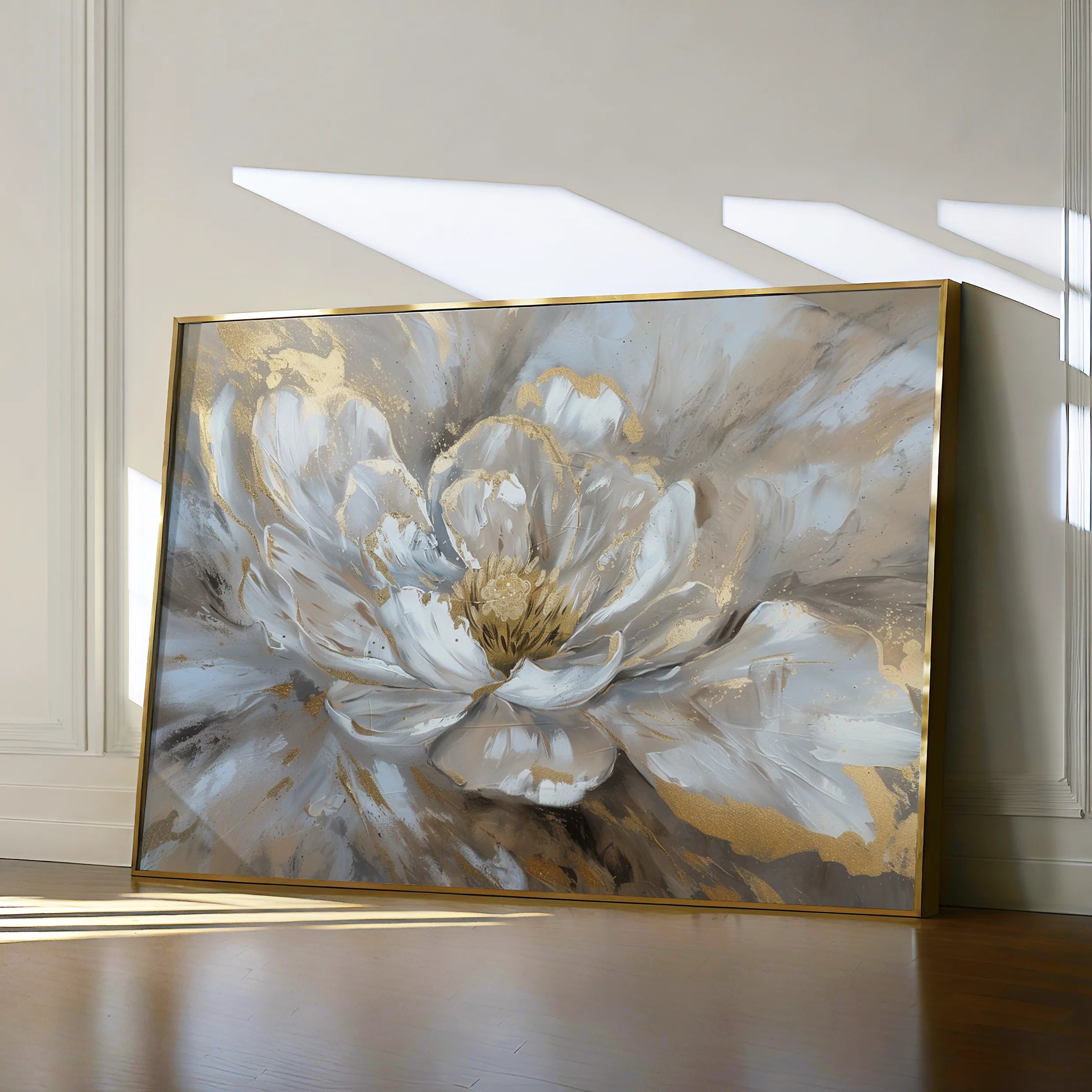 Floral 088 Canvas Art 18" x 24" / 45 x 60 cm / Black