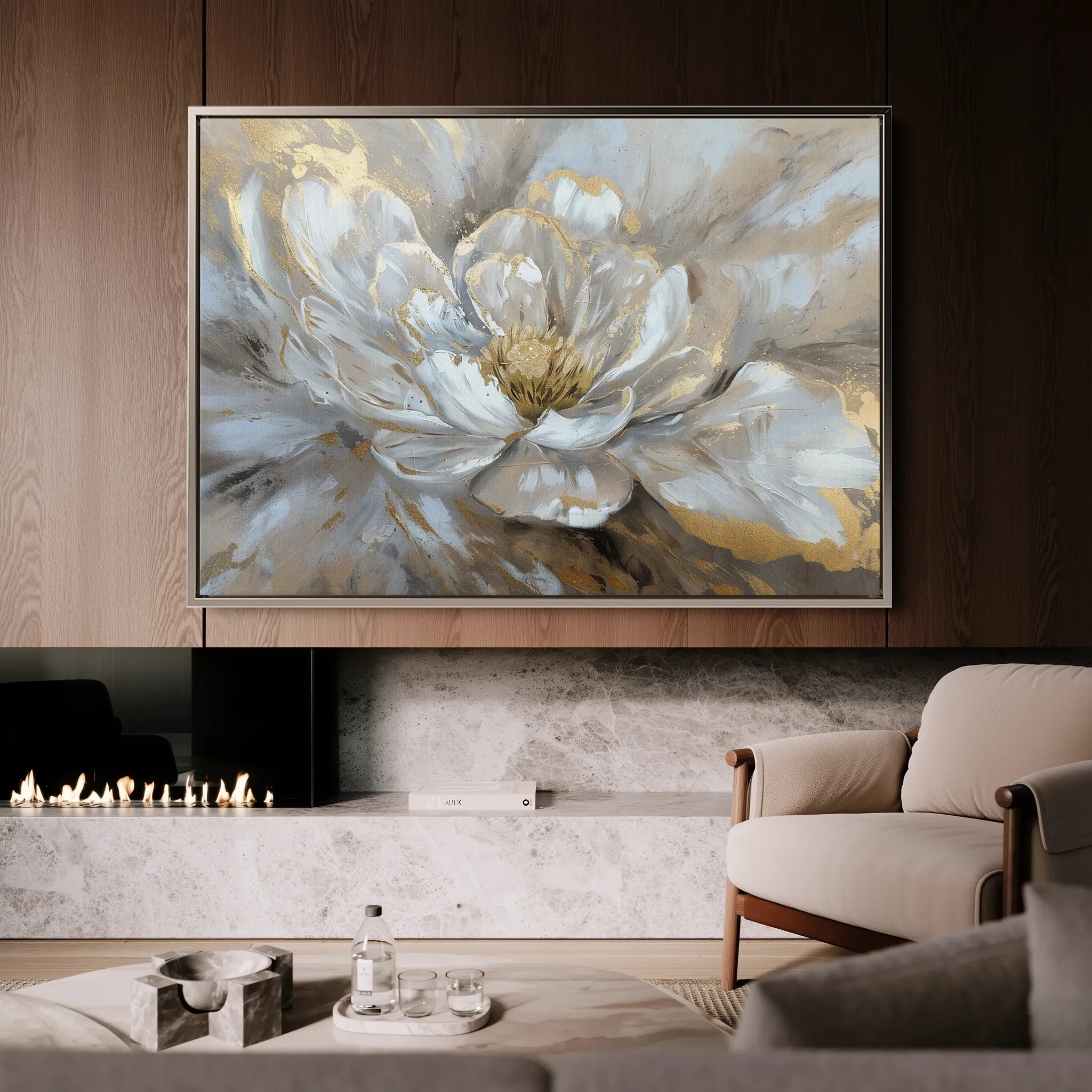 Floral 088 Canvas Art 18" x 24" / 45 x 60 cm / Black