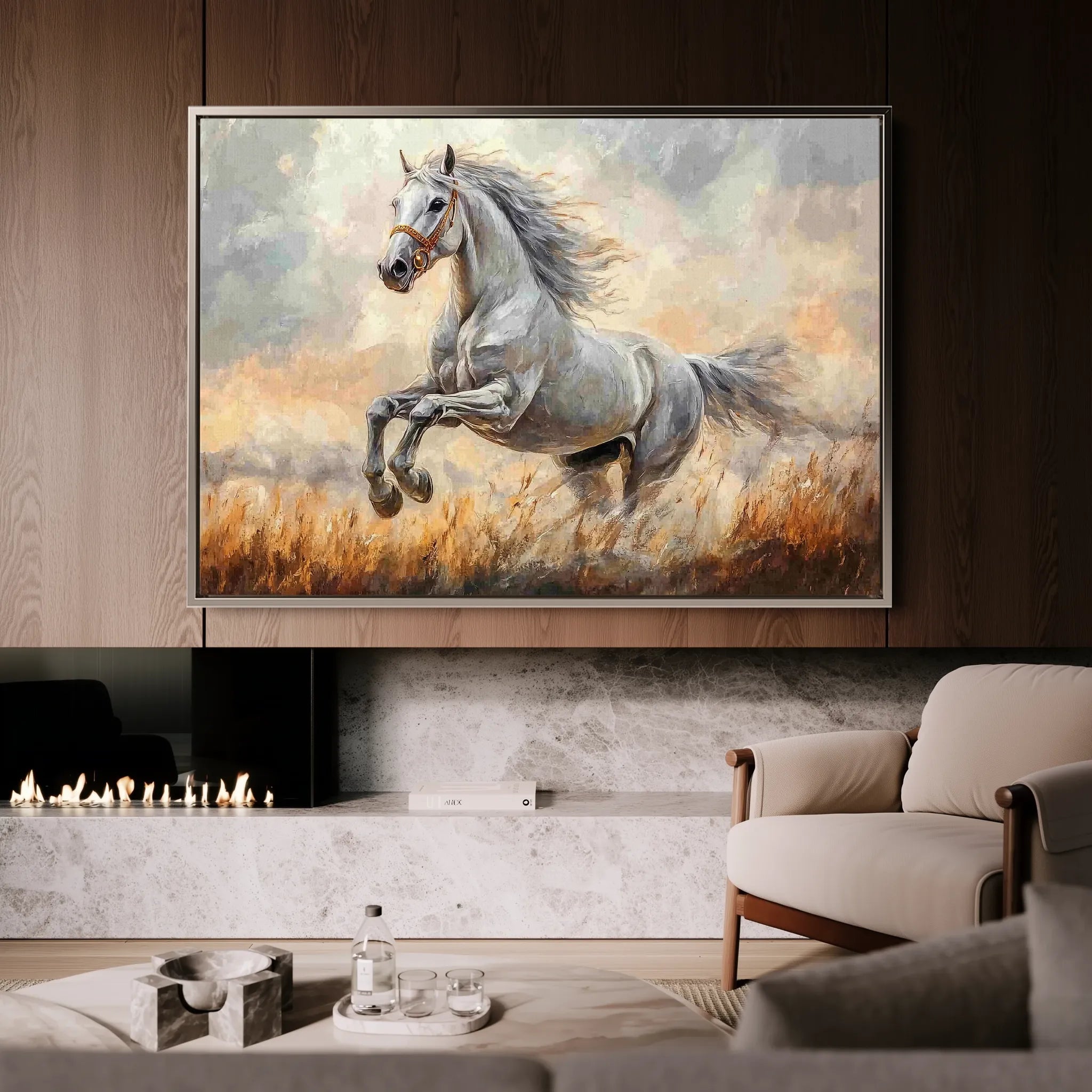 Horses 088 Canvas Art 18" x 24" / 45 x 60 cm / Black