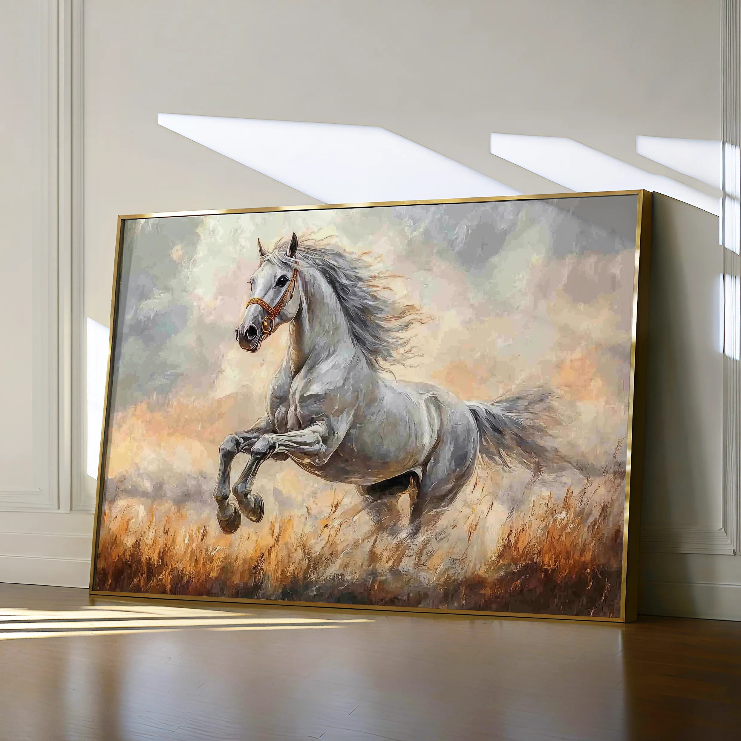 Horses 088 Canvas Art 18" x 24" / 45 x 60 cm / Black