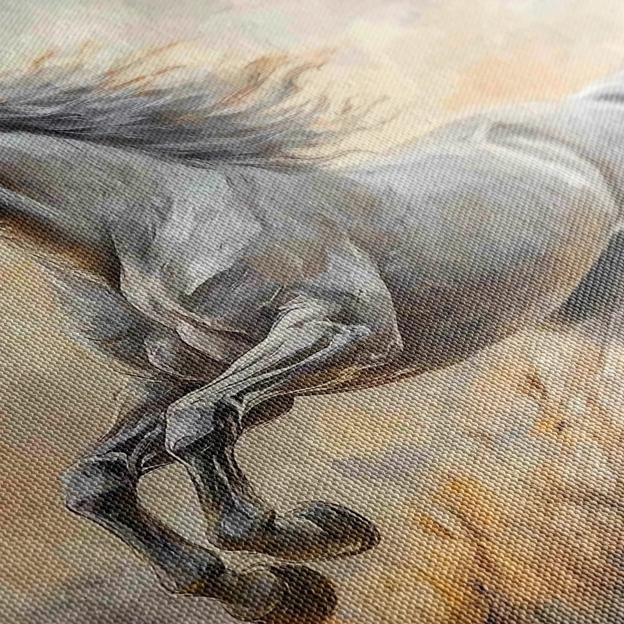Horses 088 Canvas Art 18" x 24" / 45 x 60 cm / Black