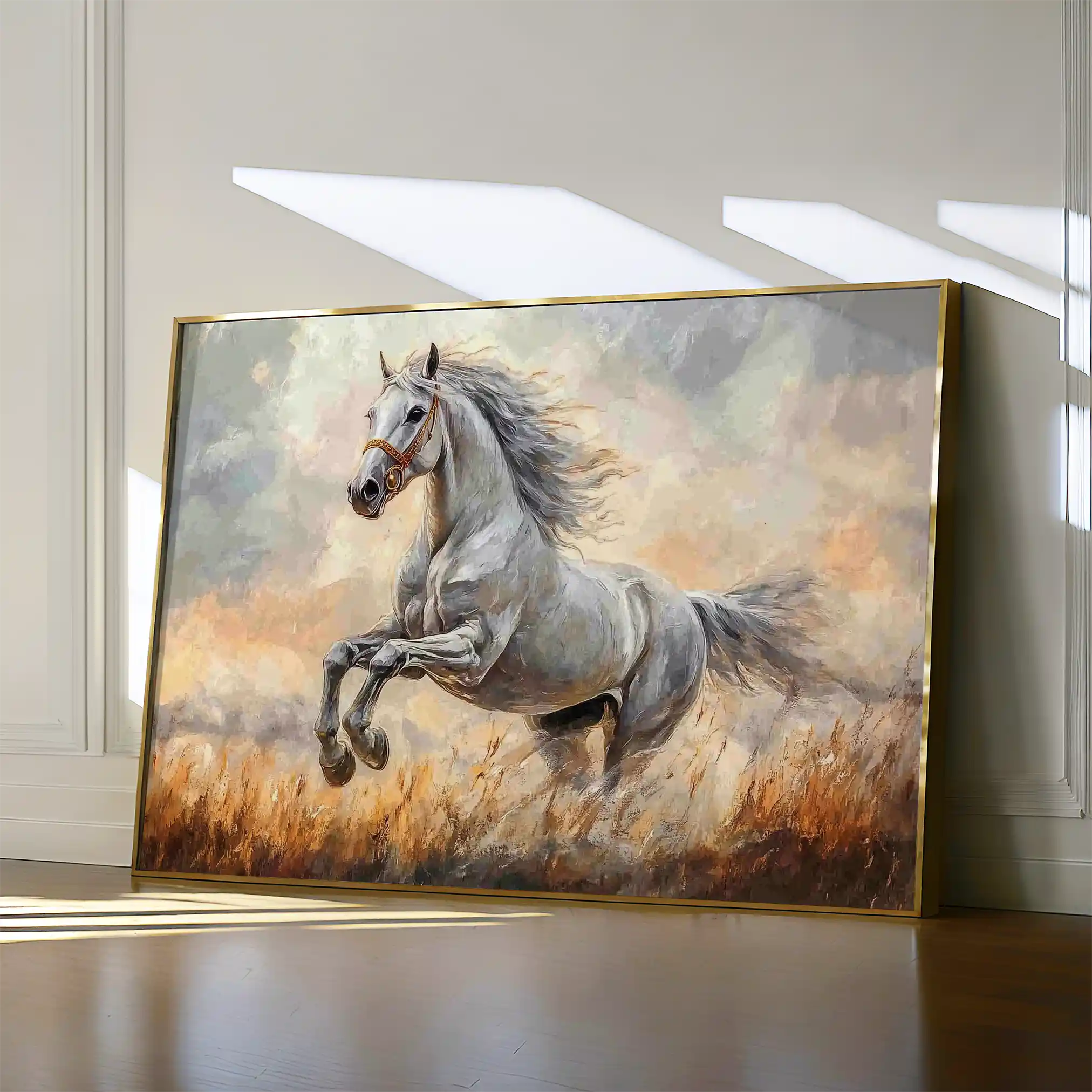 Horses 088 Canvas Art 60 x 40 cm / Black