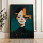 Portrait 088 Canvas Art 18" x 24" / 45 x 60 cm / Black