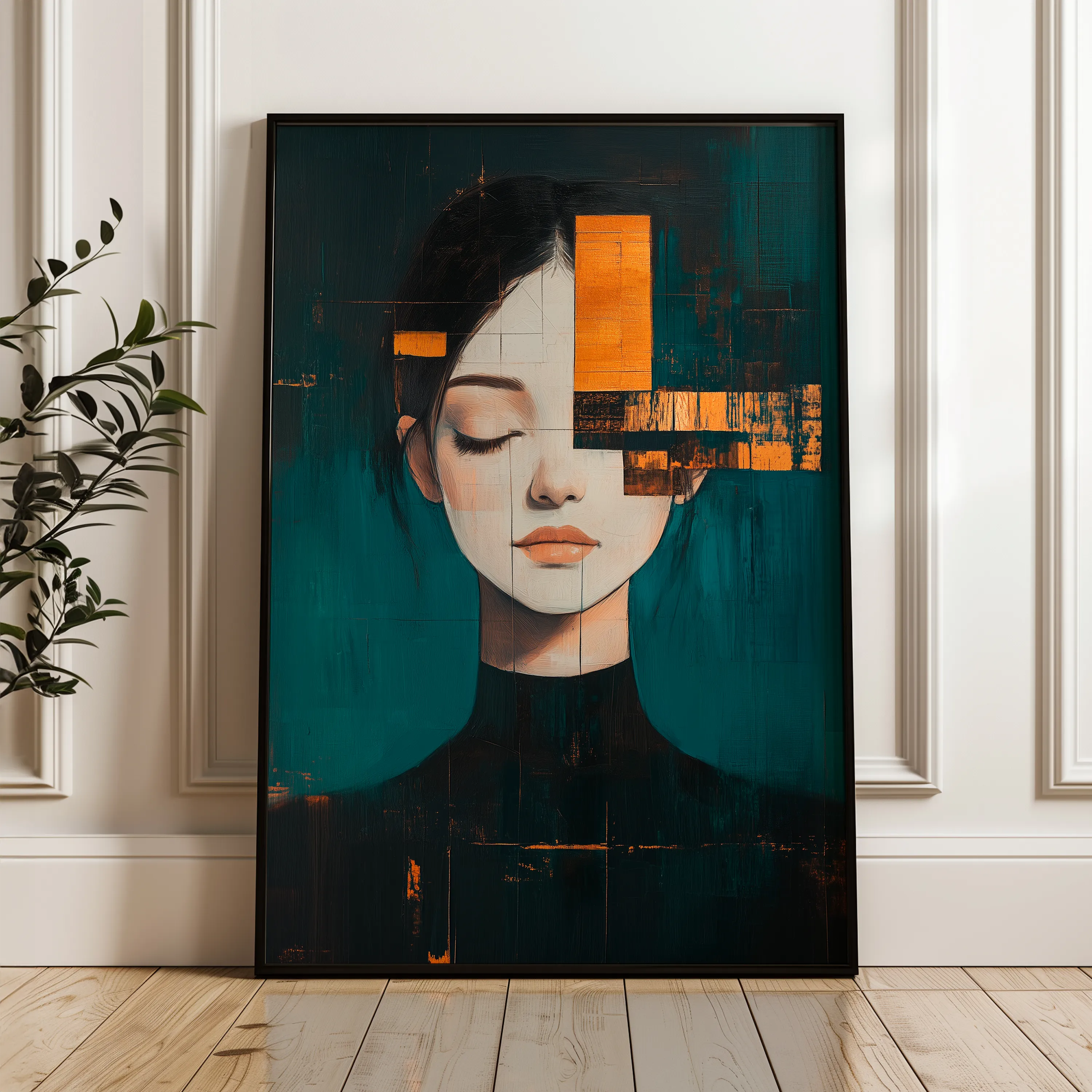 Portrait 088 Canvas Art 18" x 24" / 45 x 60 cm / Black