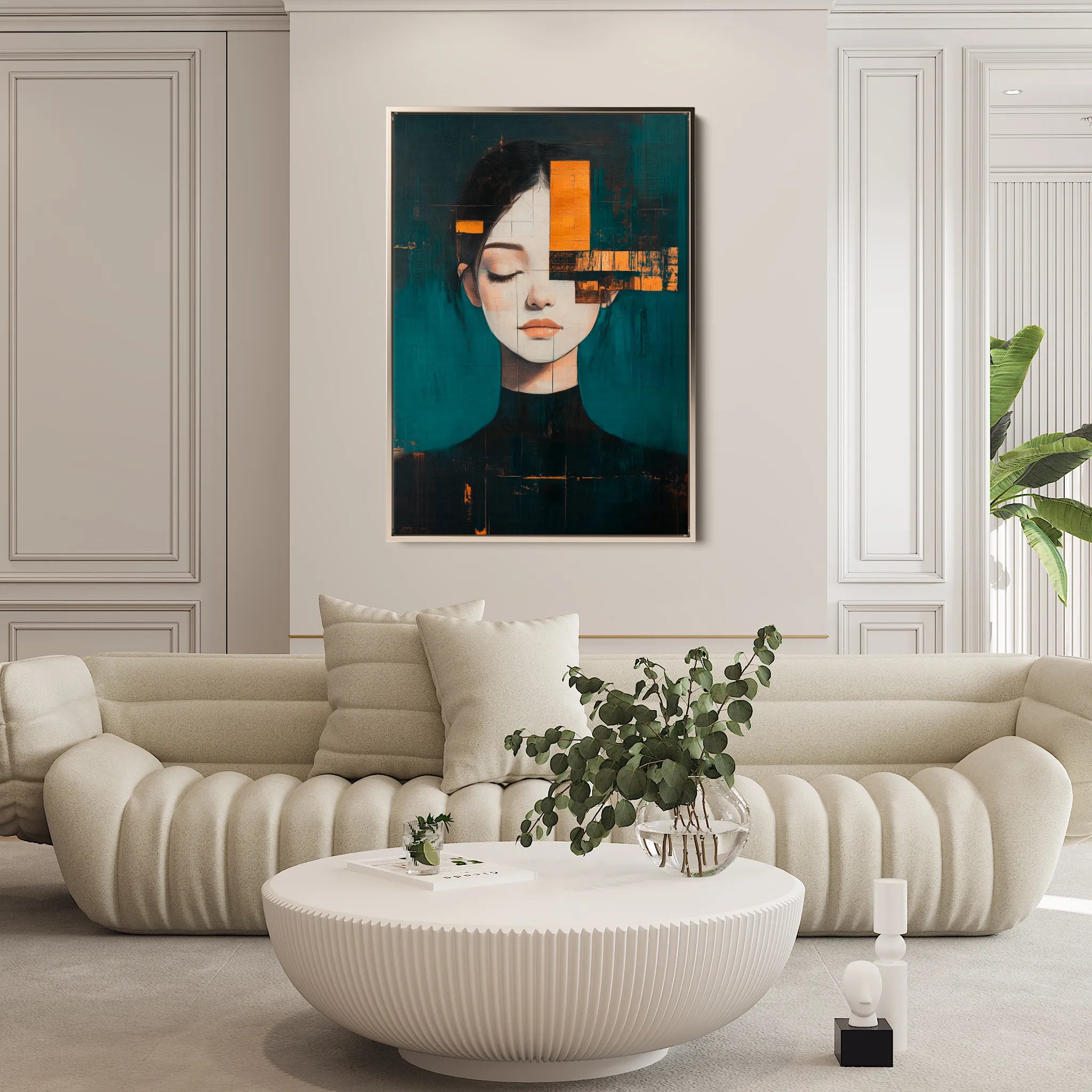 Portrait 088 Canvas Art 18" x 24" / 45 x 60 cm / Black