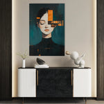 Portrait 088 Canvas Art 18" x 24" / 45 x 60 cm / Black