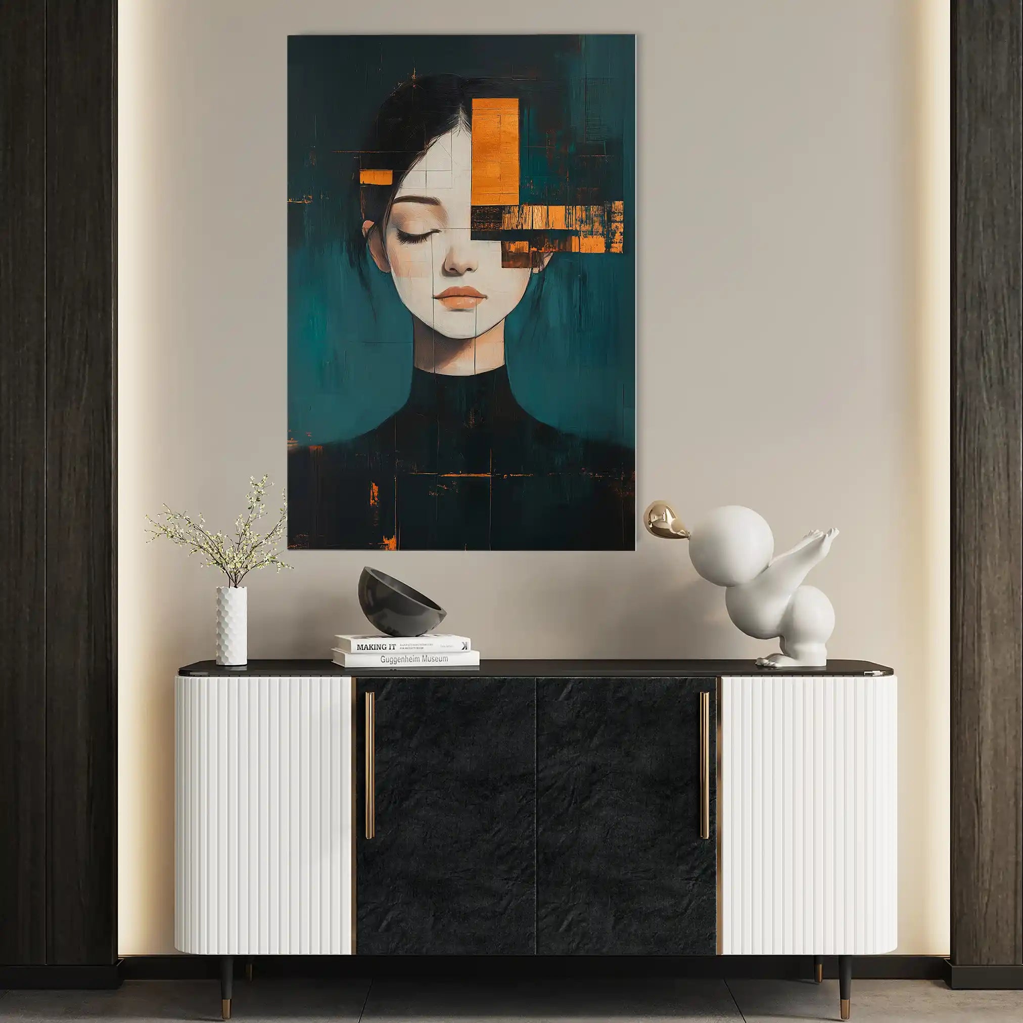 Portrait 088 Canvas Art 60 x 40 cm / Black