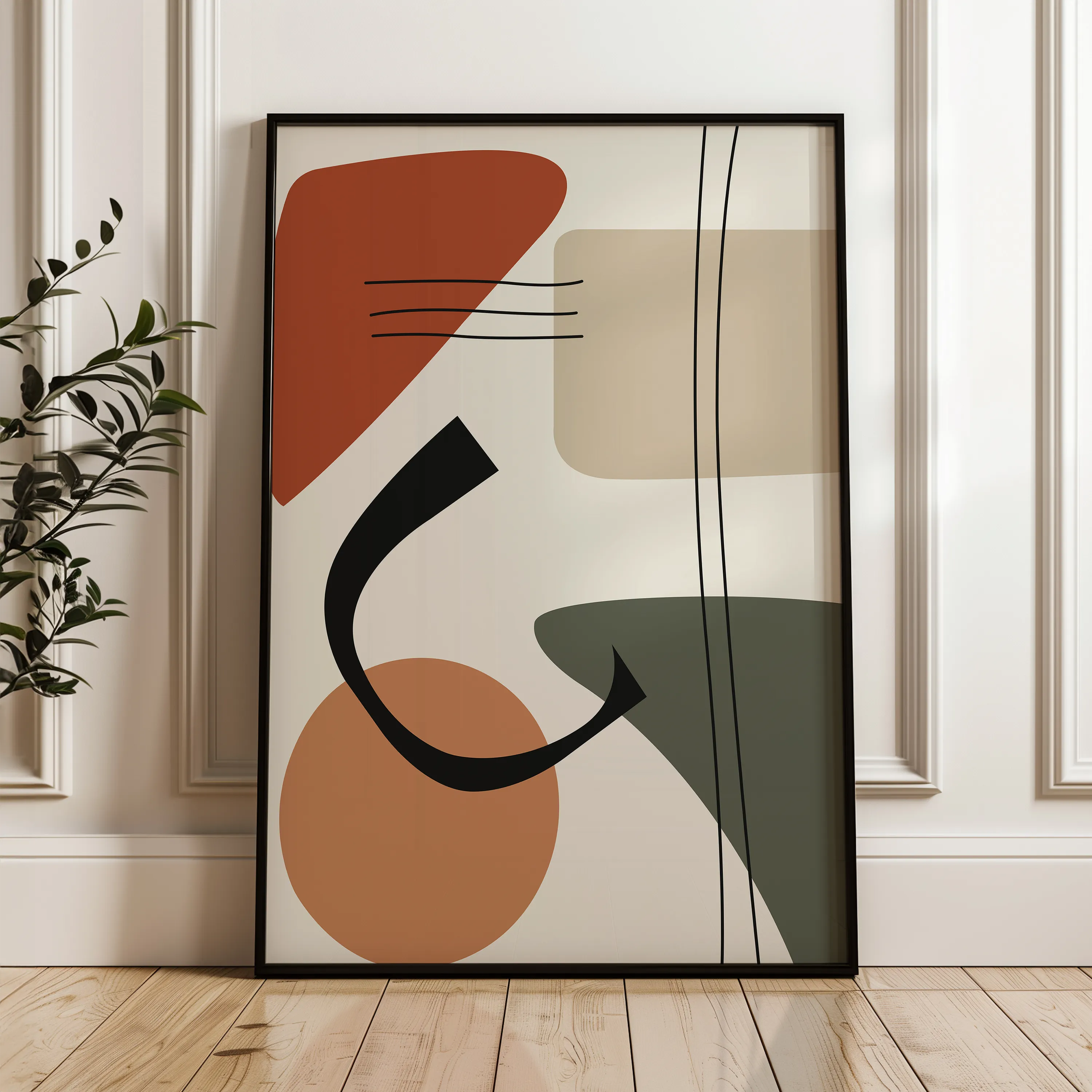 Boho 089 Canvas Art 18" x 24" / 45 x 60 cm / Black