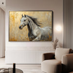 Horses 089 Canvas Art 18" x 24" / 45 x 60 cm / Black