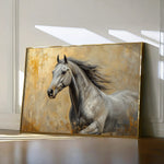 Horses 089 Canvas Art 18" x 24" / 45 x 60 cm / Black