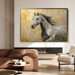 Horses 089 Canvas Art 18" x 24" / 45 x 60 cm / Black