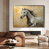 Horses 089 Canvas Art 18" x 24" / 45 x 60 cm / Black