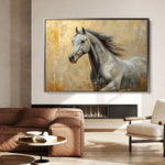 Horses 089 Canvas Art 60 x 40 cm / Black