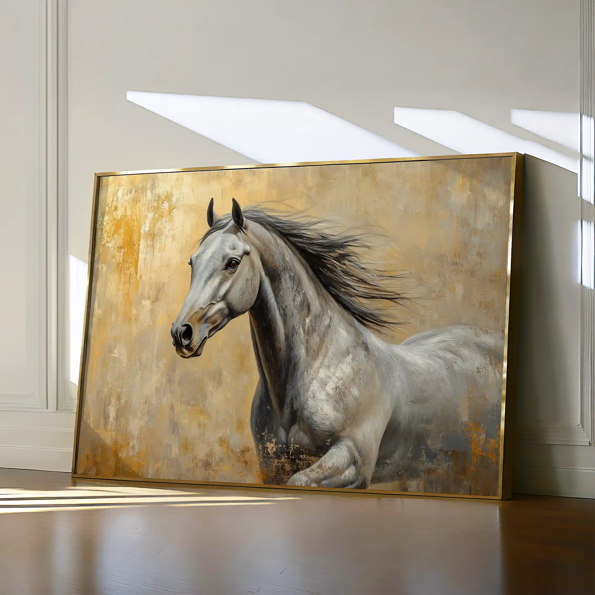 Horses 089 Canvas Art 60 x 40 cm / Black