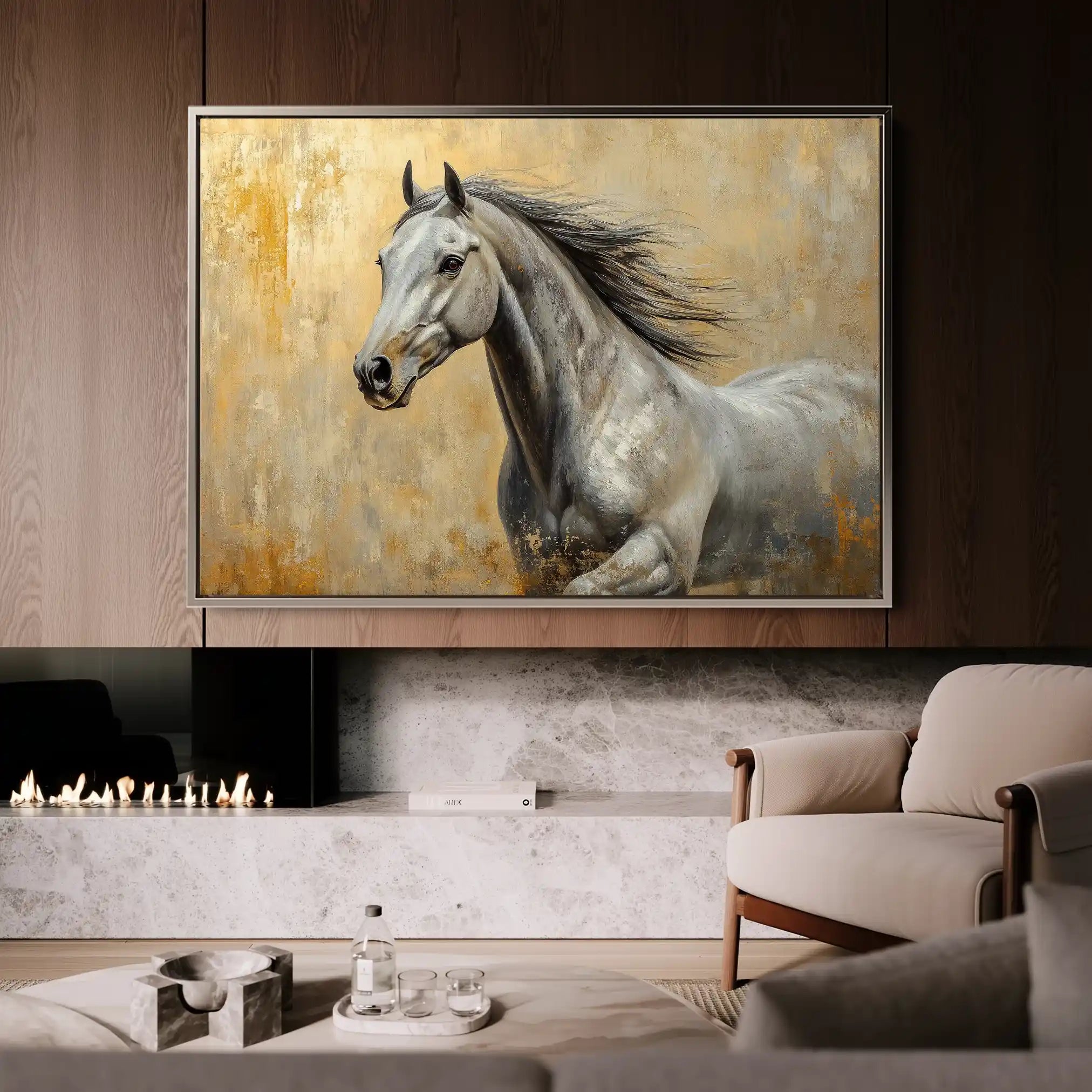 Horses 089 Canvas Art 60 x 40 cm / Black