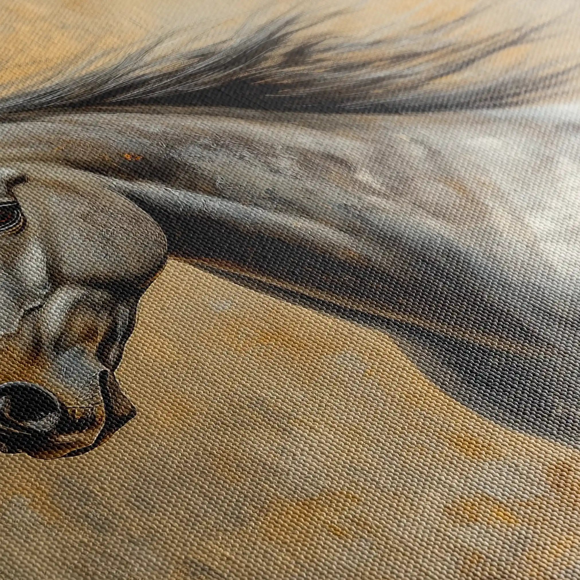 Horses 089 Canvas Art 60 x 40 cm / Black