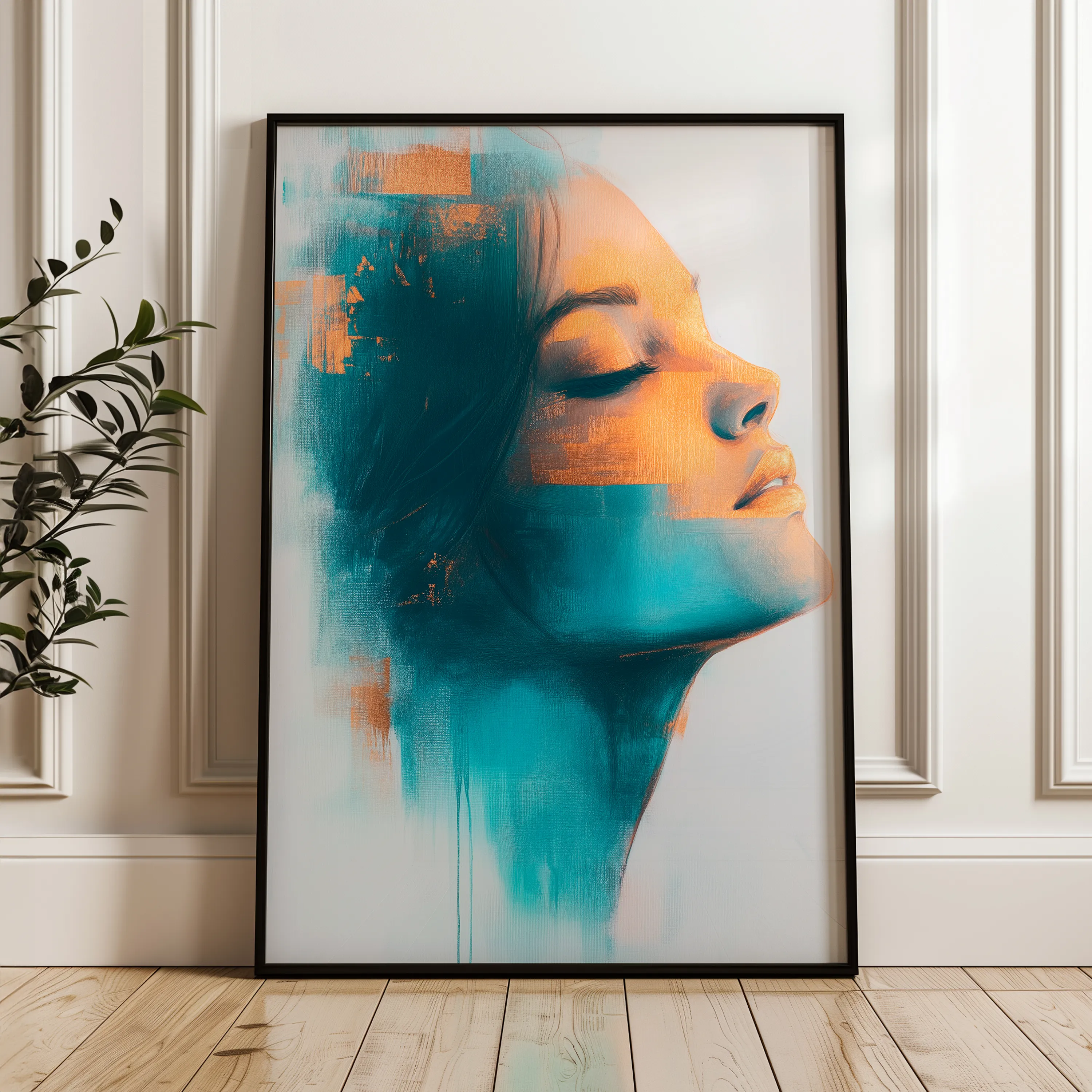 Portrait 089 Canvas Art 18" x 24" / 45 x 60 cm / Black
