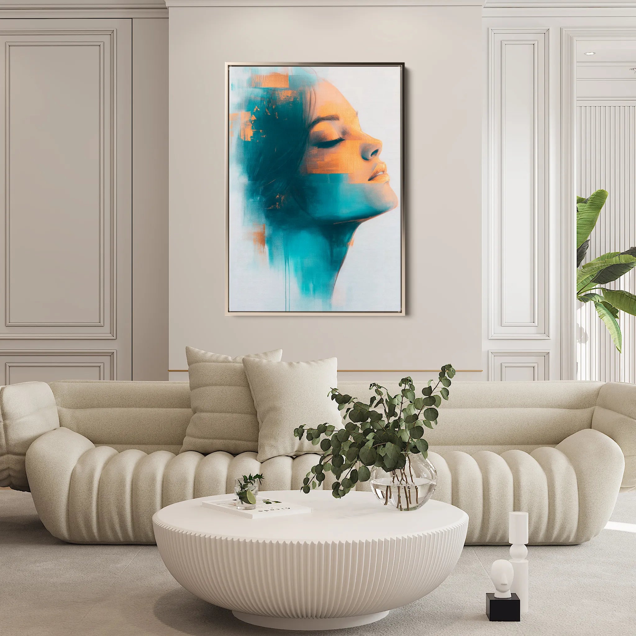 Portrait 089 Canvas Art 18" x 24" / 45 x 60 cm / Black