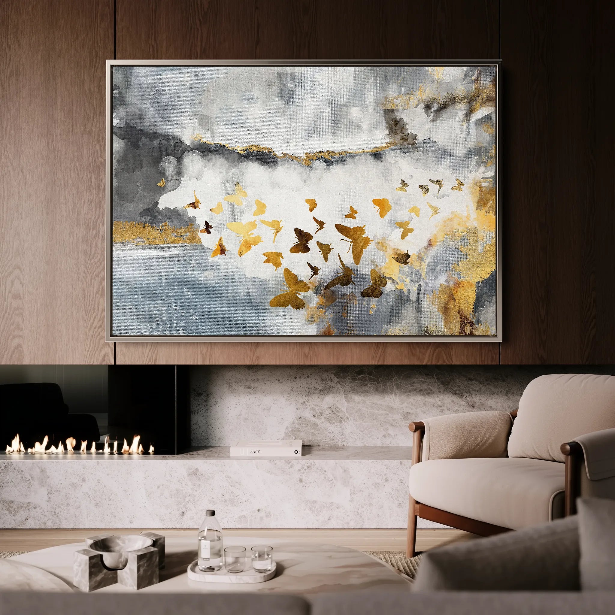 Abstract 090 Canvas Art 18" x 24" / 45 x 60 cm / Black