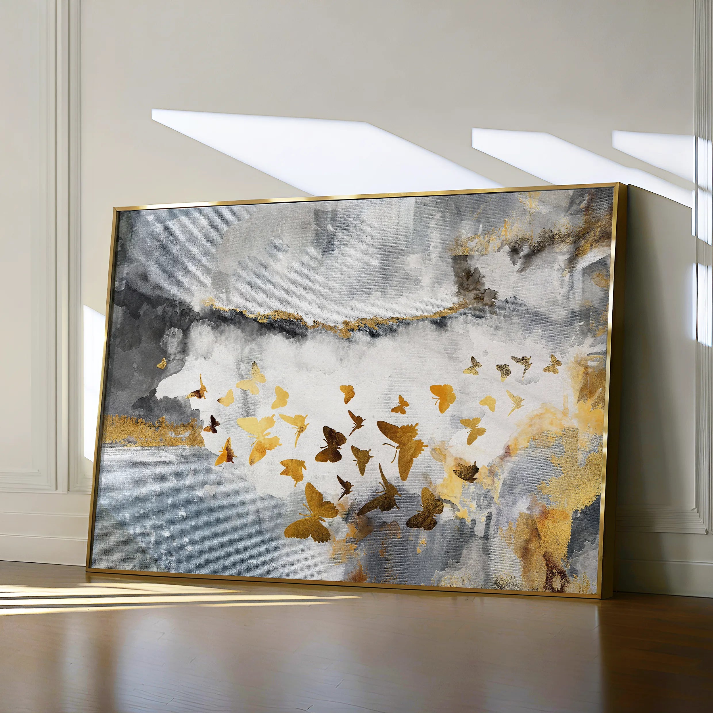 Abstract 090 Canvas Art 18" x 24" / 45 x 60 cm / Black