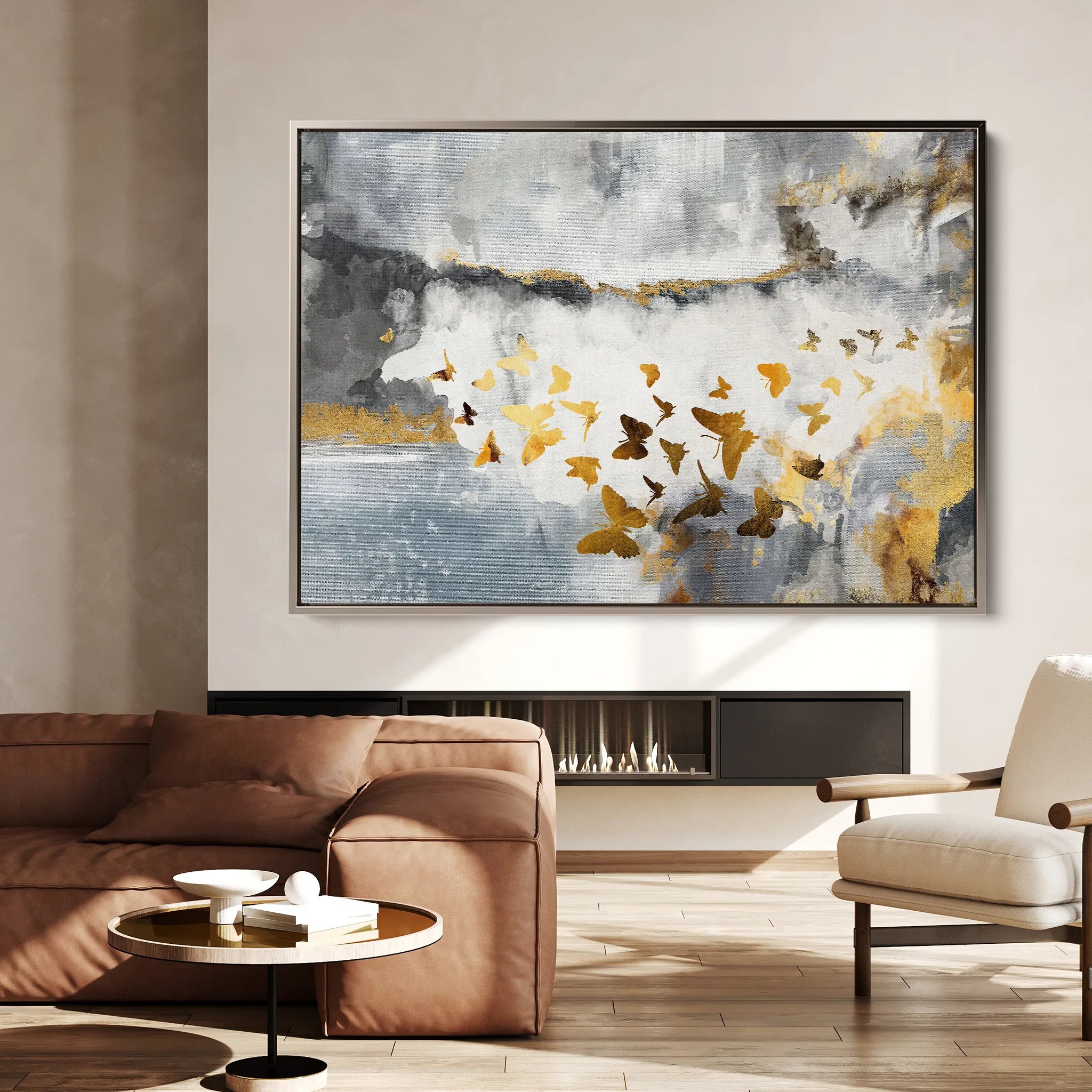 Abstract 090 Canvas Art 18" x 24" / 45 x 60 cm / Black