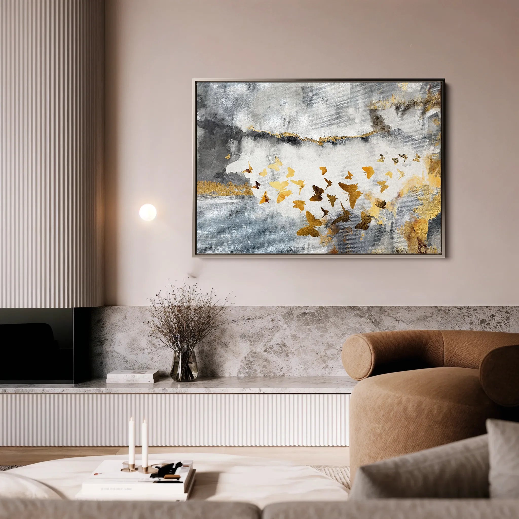 Abstract 090 Canvas Art 18" x 24" / 45 x 60 cm / Black