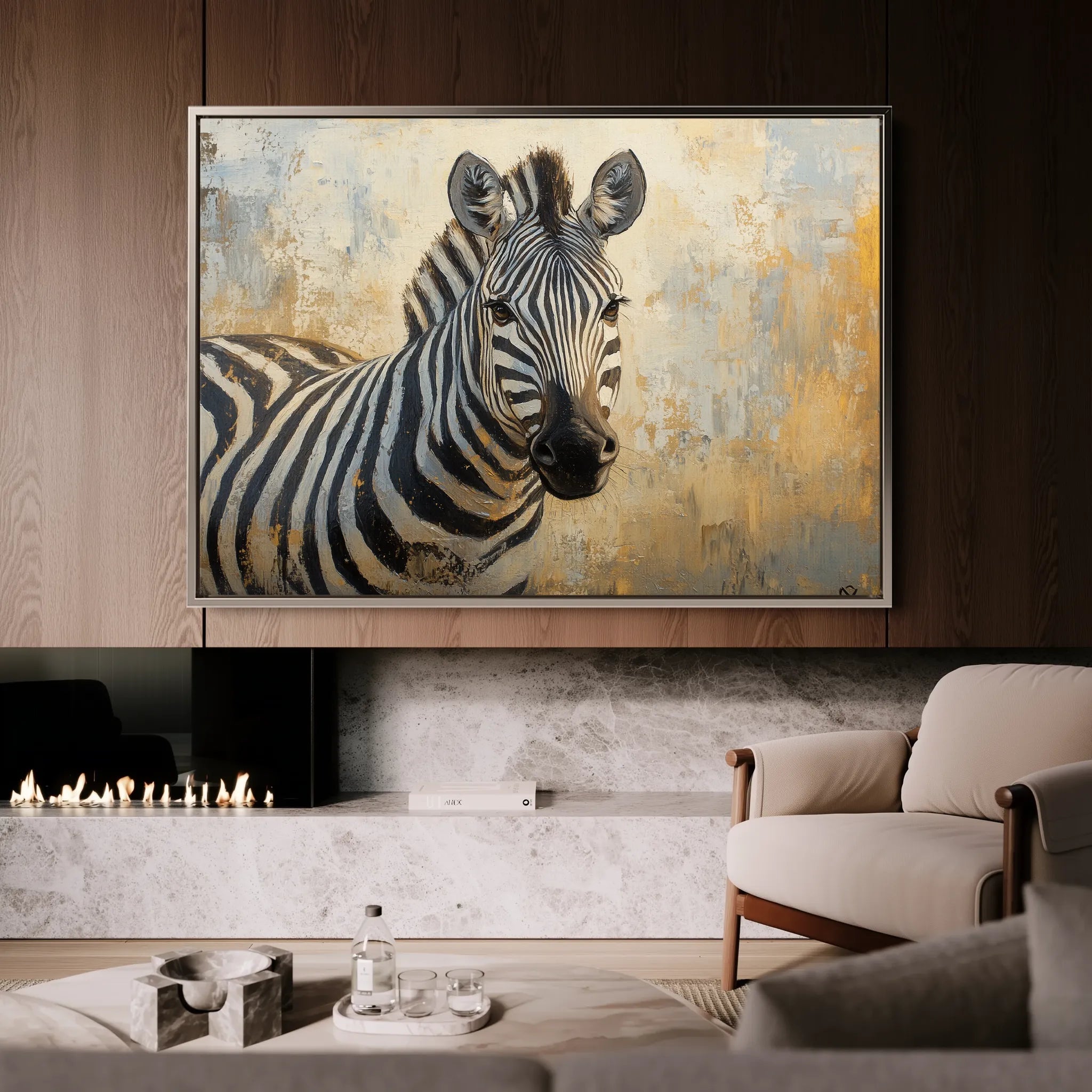 Animals 090 Canvas Art 18" x 24" / 45 x 60 cm / Black