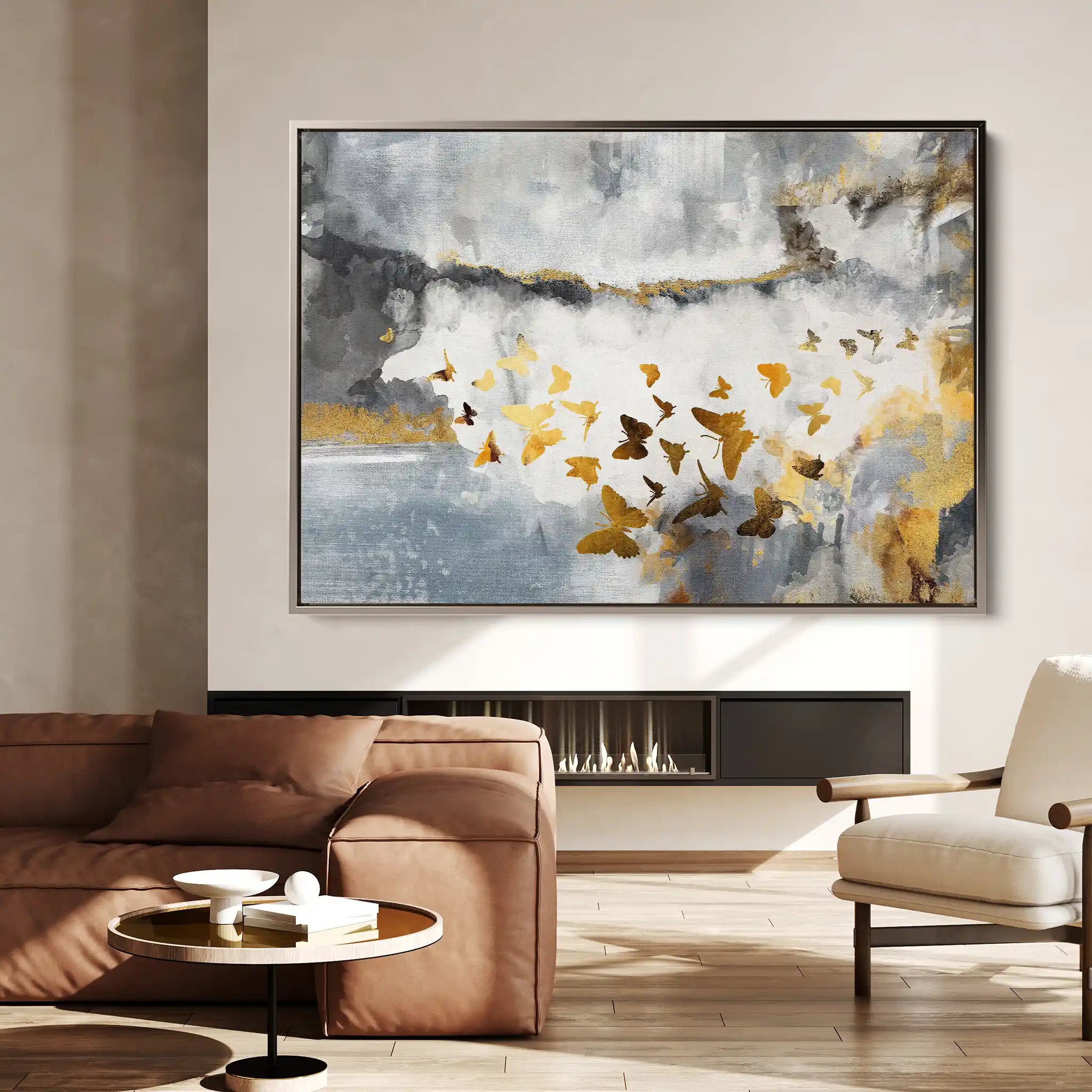 Abstract 090 Canvas Art 60 x 40 cm / Black