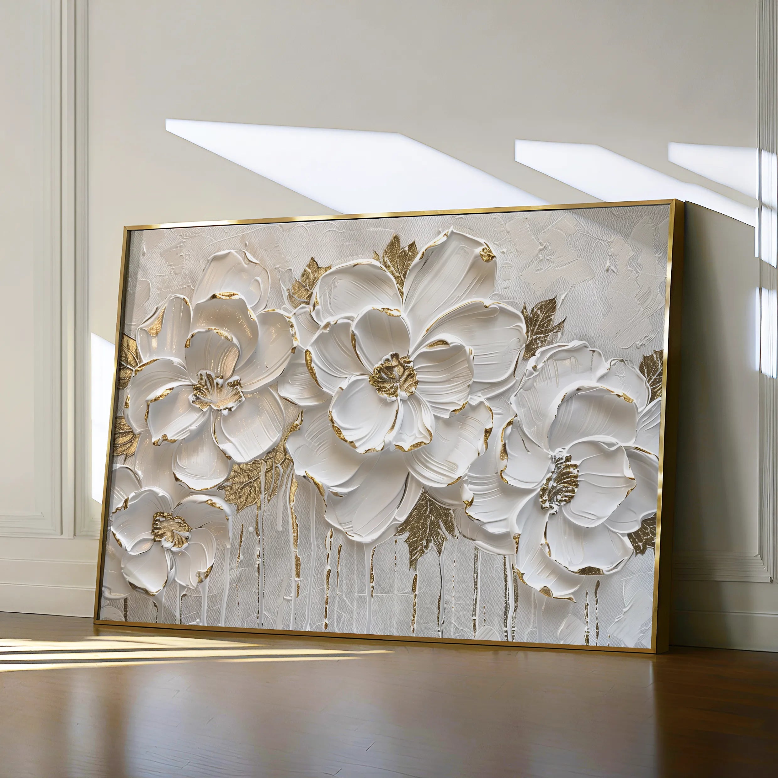 Floral 090 Canvas Art 18" x 24" / 45 x 60 cm / Black