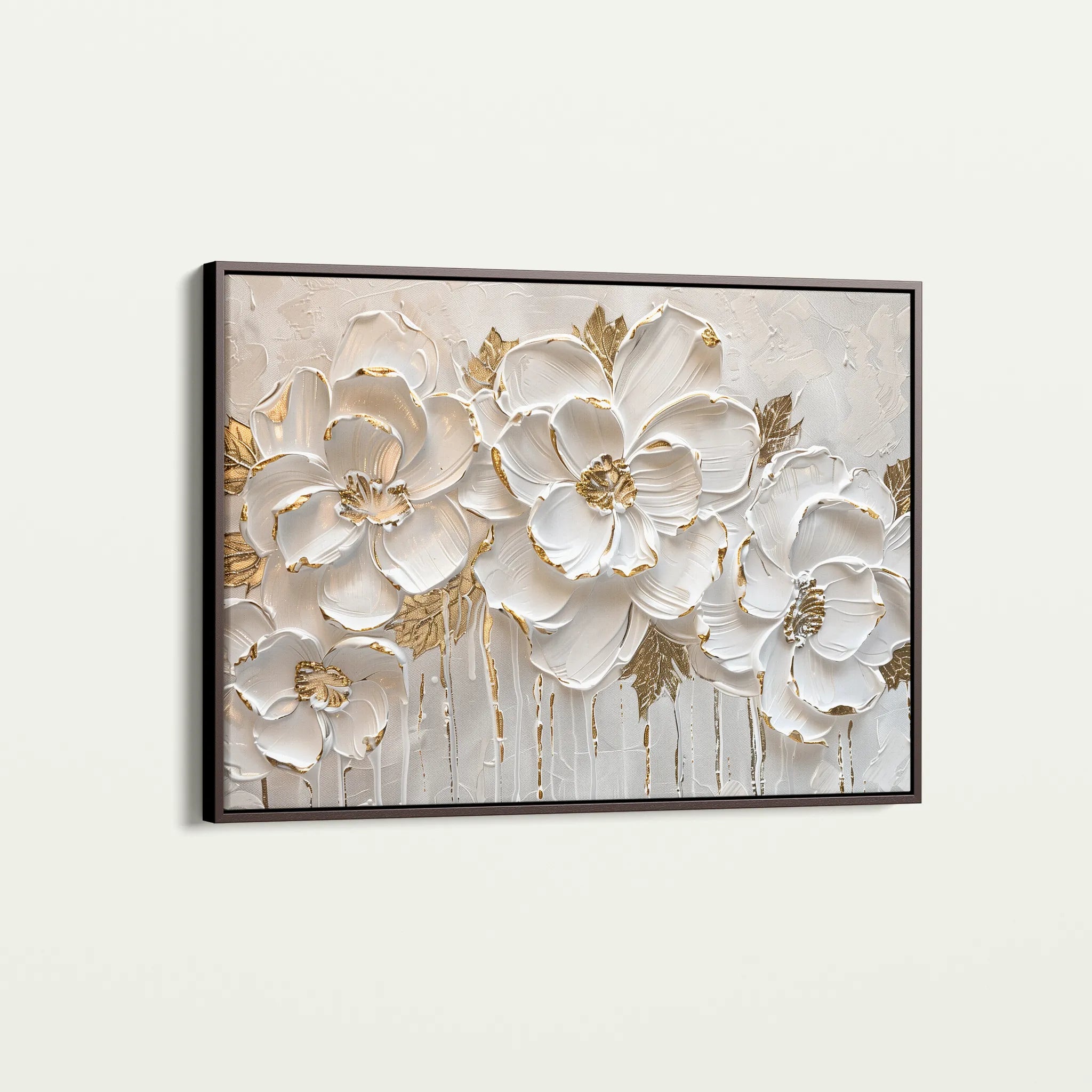 Floral 090 Canvas Art 18" x 24" / 45 x 60 cm / Black