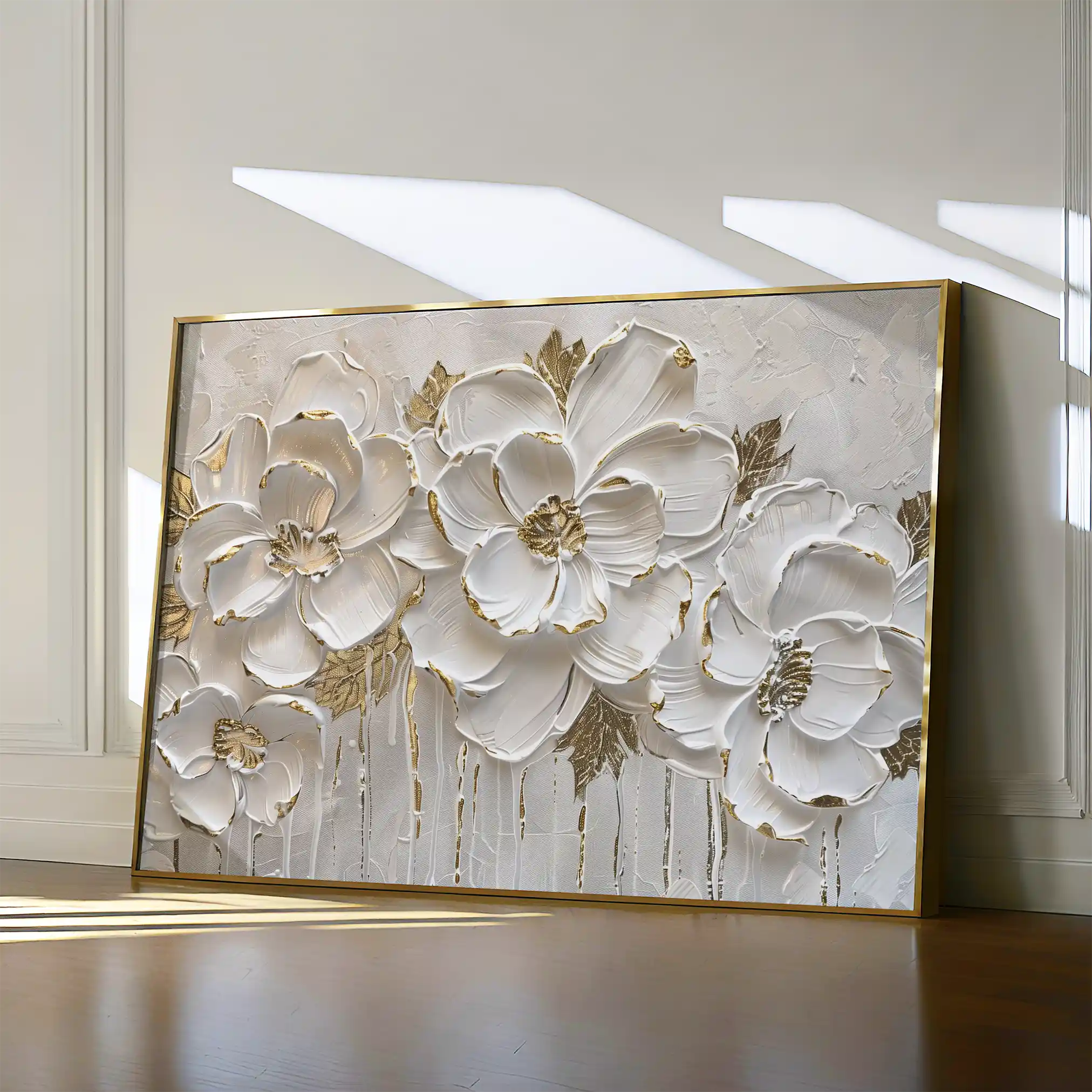 Floral 090 Canvas Art 60 x 40 cm / Black