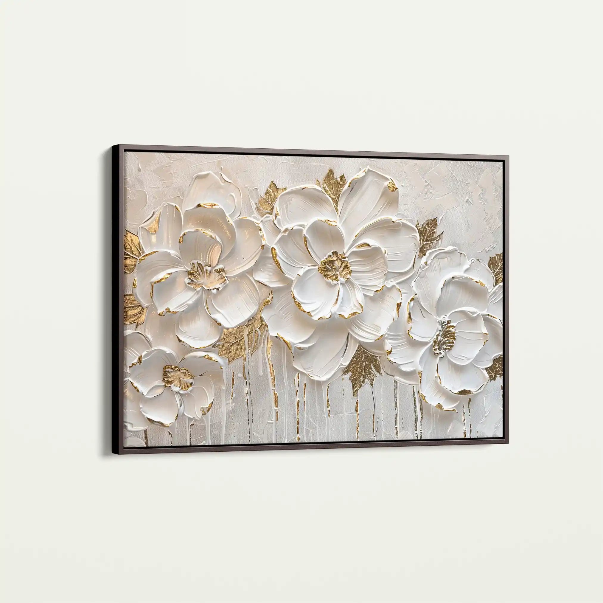 Floral 090 Canvas Art 60 x 40 cm / Black