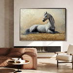Horses 090 Canvas Art 18" x 24" / 45 x 60 cm / Black