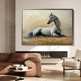 Horses 090 Canvas Art 18" x 24" / 45 x 60 cm / Black