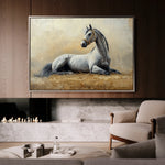 Horses 090 Canvas Art 18" x 24" / 45 x 60 cm / Black