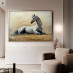 Horses 090 Canvas Art 18" x 24" / 45 x 60 cm / Black