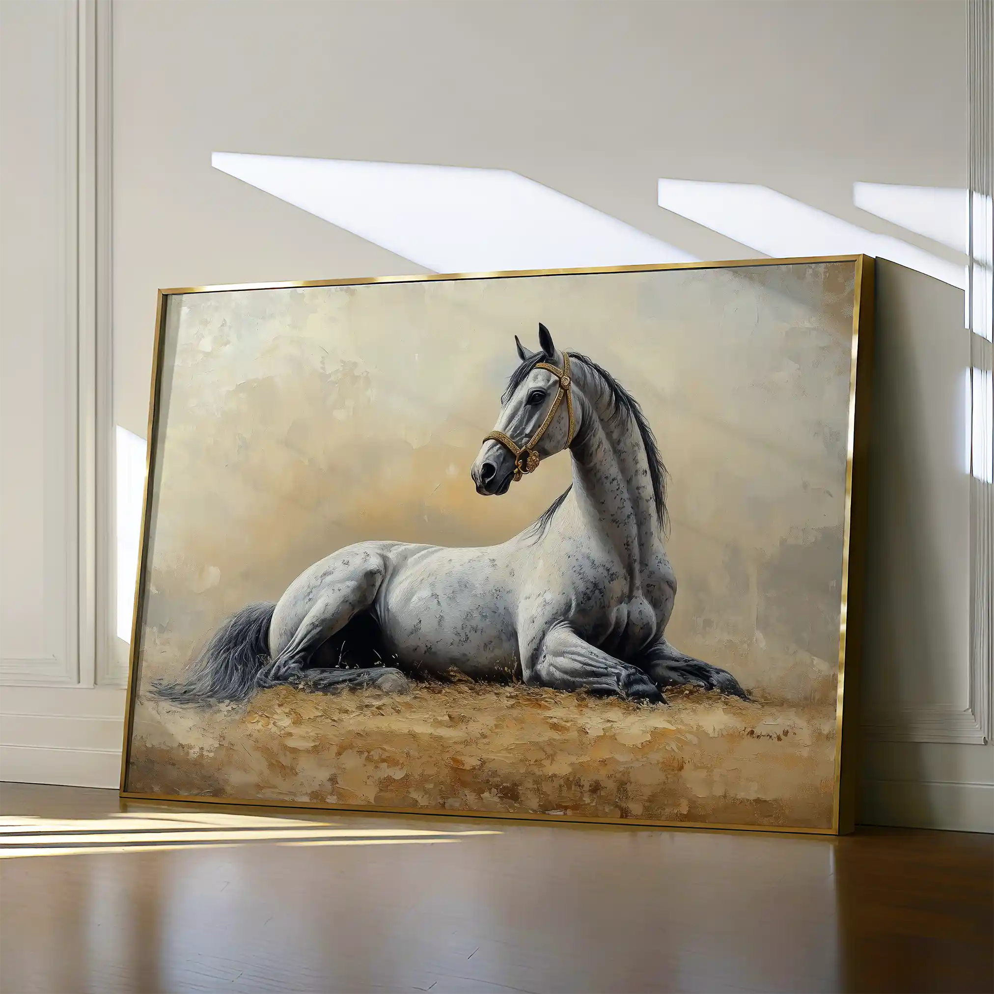 Horses 090 Canvas Art 60 x 40 cm / Black